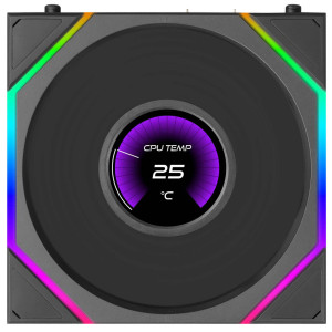 Lian Li UNI FAN TL LCD FLEX Wireless Fan, ARGB and LCD - Reverse Blade 120mm, black, 3-pack with controller