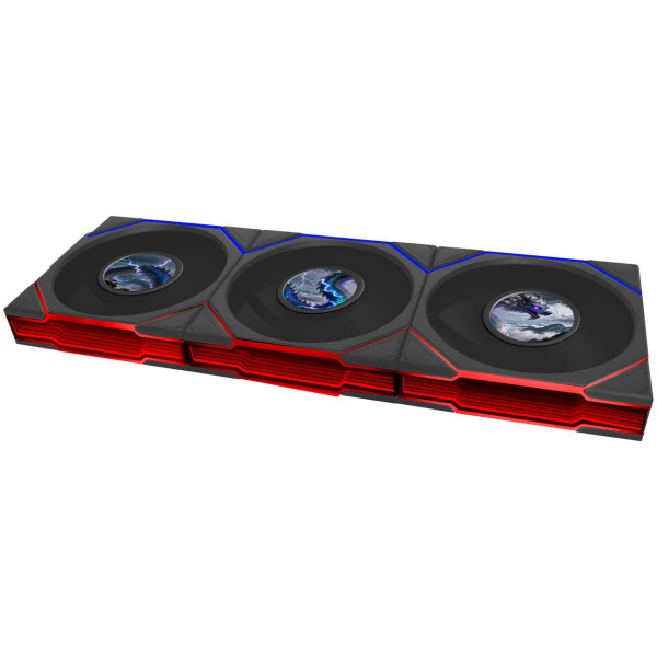 Lian Li UNI FAN TL LCD FLEX Wireless Fan, ARGB and LCD – Reverse Blade 120mm, black, 3-pack with controller