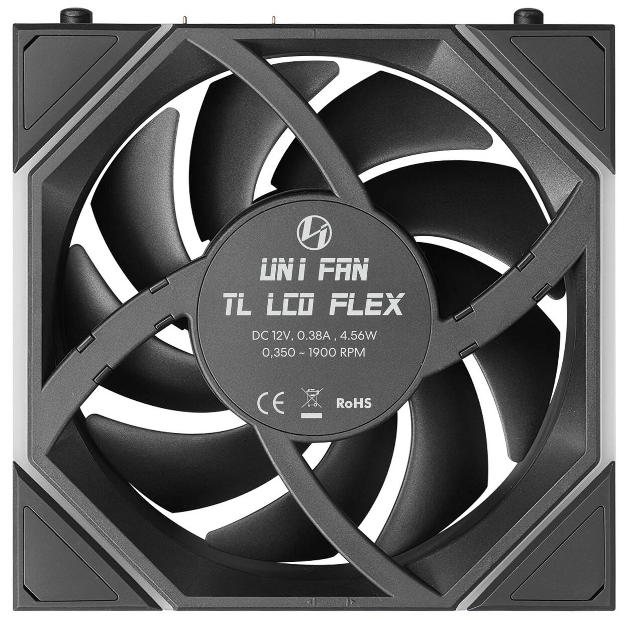 Lian Li UNI FAN TL LCD FLEX Wireless Fan, ARGB and LCD - Reverse Blade 120mm, black, 3-pack with controller