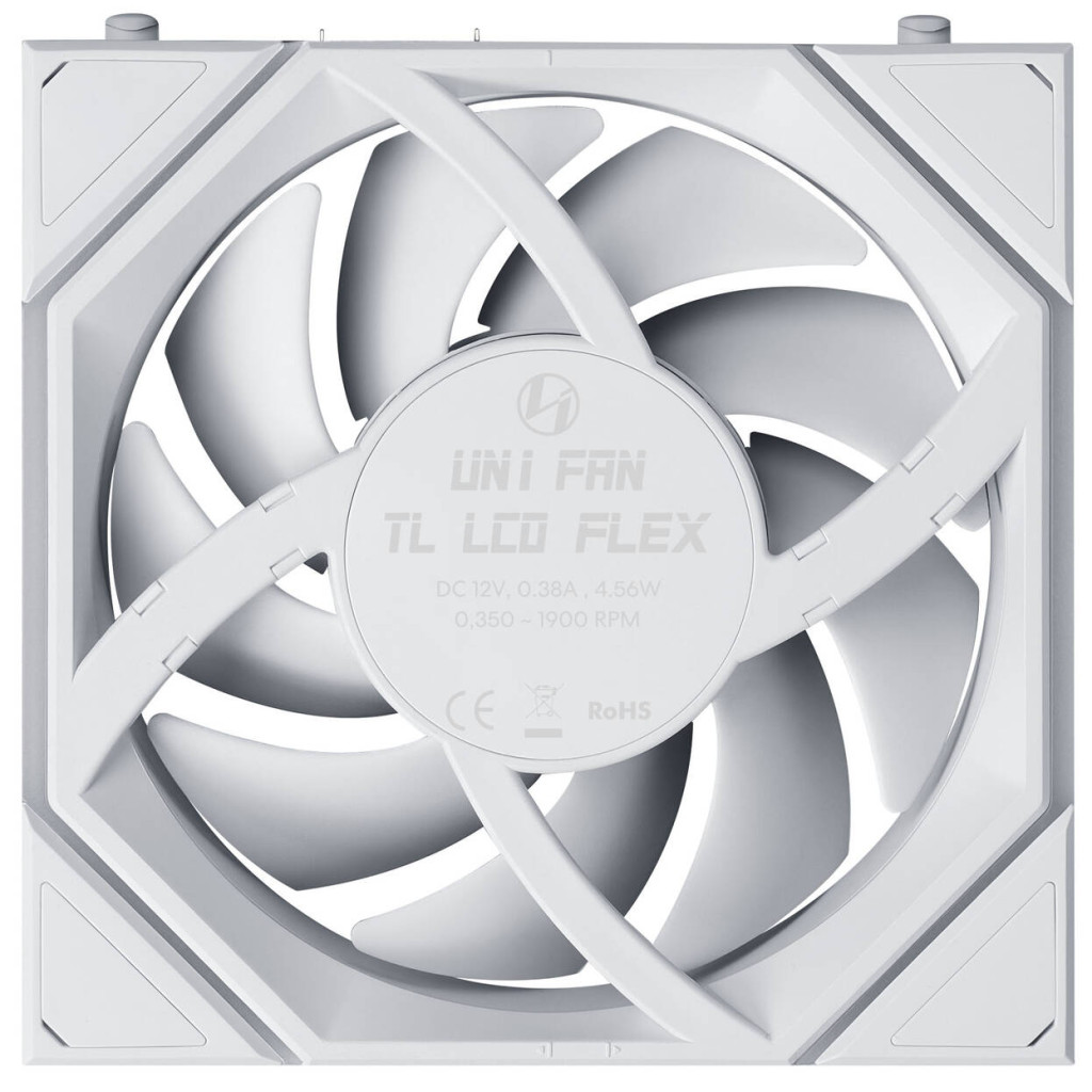 Lian Li UNI FAN TL LCD FLEX Wireless Fan, ARGB and LCD - Reverse Blade 120mm, white, 3-pack with controller