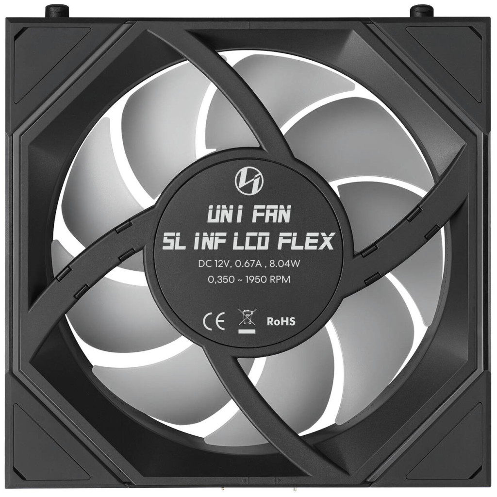 Lian Li UNI FAN SL-INF LCD FLEX Wireless Fan, ARGB and LCD - 120mm, black