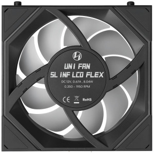 Lian Li UNI FAN SL-INF LCD FLEX Wireless Fan, ARGB and LCD - 120mm, black