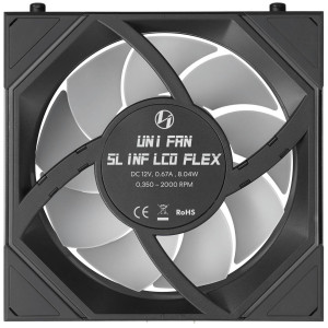 Lian Li UNI FAN SL-INF LCD FLEX Wireless Fan, ARGB and LCD - Reverse Blade, 120mm, black
