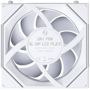 Lian Li UNI FAN SL-INF LCD FLEX Wireless Fan, ARGB and LCD - Reverse Blade, 120mm, white