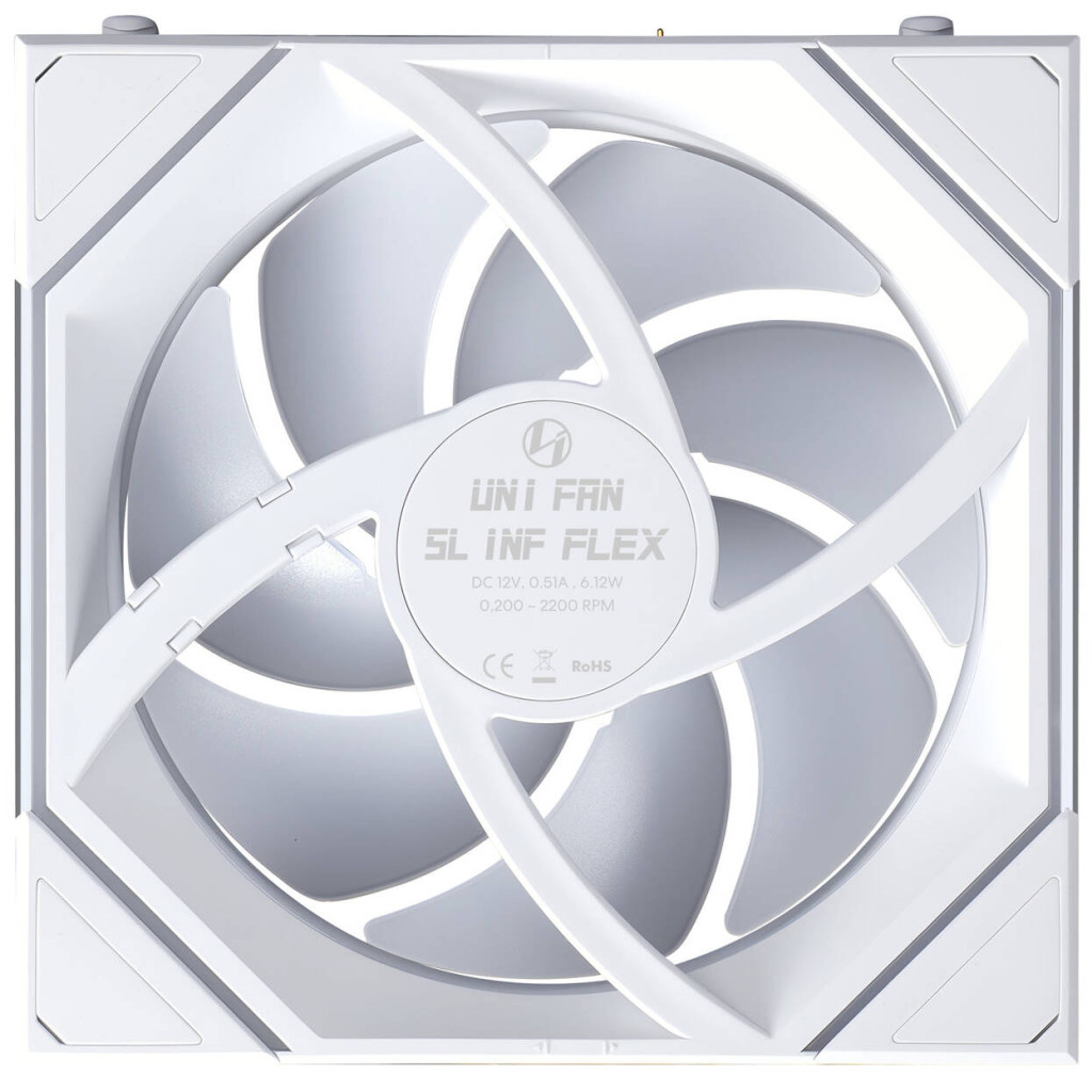 Lian Li UNI FAN SL-INF FLEX Wireless Fan, ARGB - Reverse Blade, 120mm, white, pack of 3 with controller