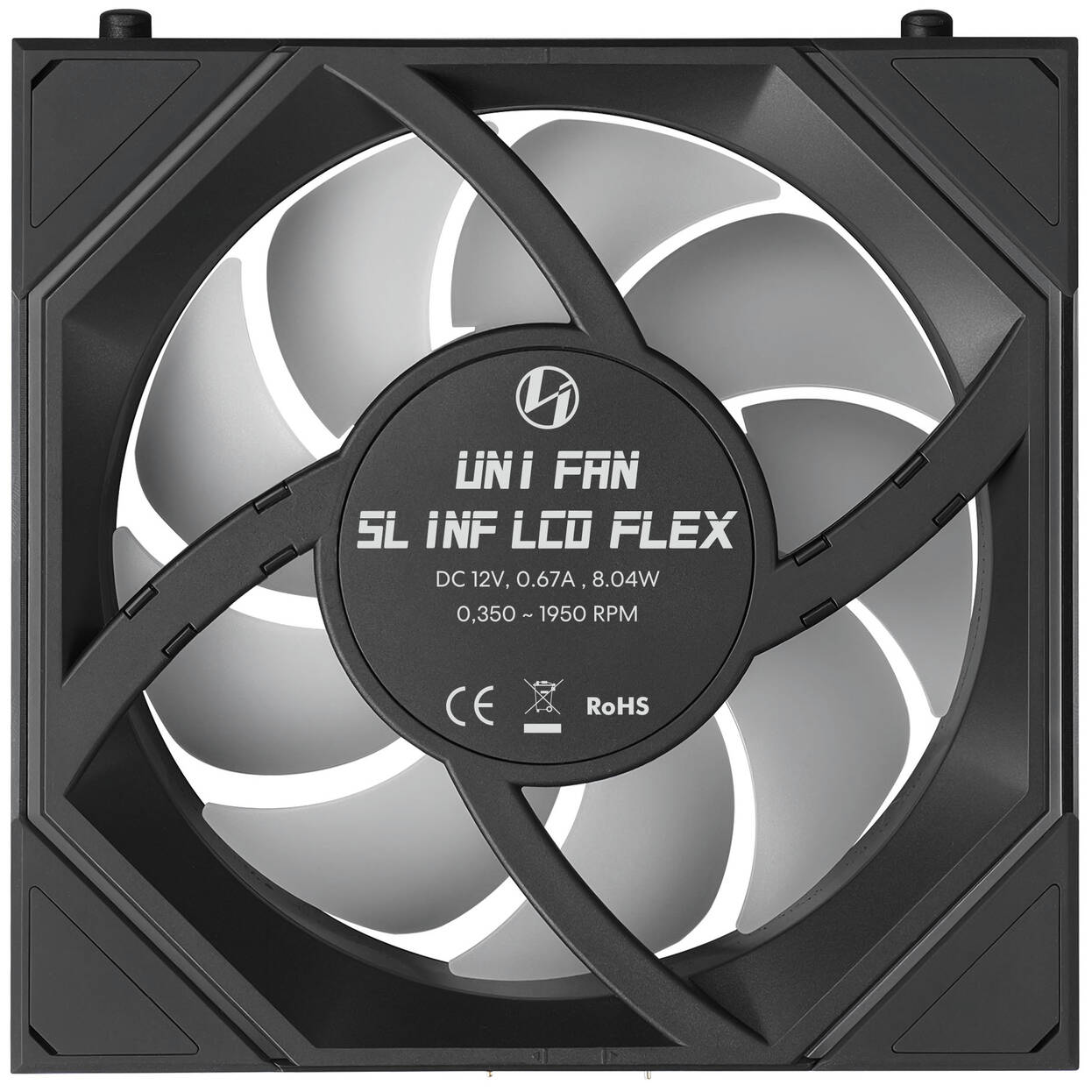 Lian Li UNI FAN SL-INF LCD FLEX Wireless Fan, ARGB and LCD - 120mm, black, 3-pack with controller