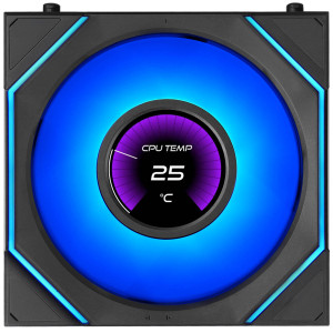 Lian Li UNI FAN SL-INF LCD FLEX Wireless Fan, ARGB and LCD - Reverse Blade, 120mm, black, 3-pack with controller
