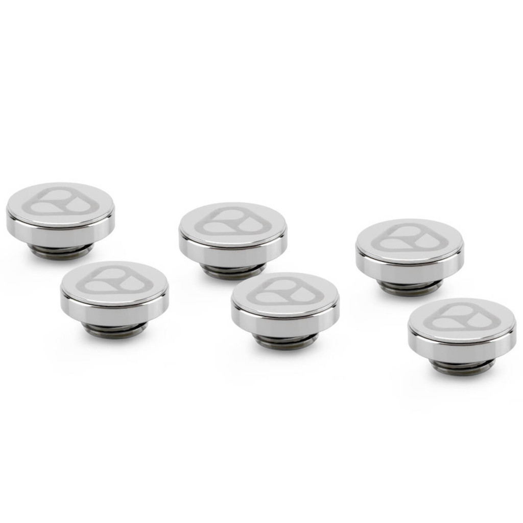 Thermal Grizzly DeltaMate Plug Closure Stopper, Brass - Gloss Nickel, Pack of 6 : image 1