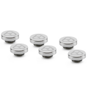 Thermal Grizzly DeltaMate Plug Closure Stopper, Brass - Gloss Nickel, Pack of 6 : image 1