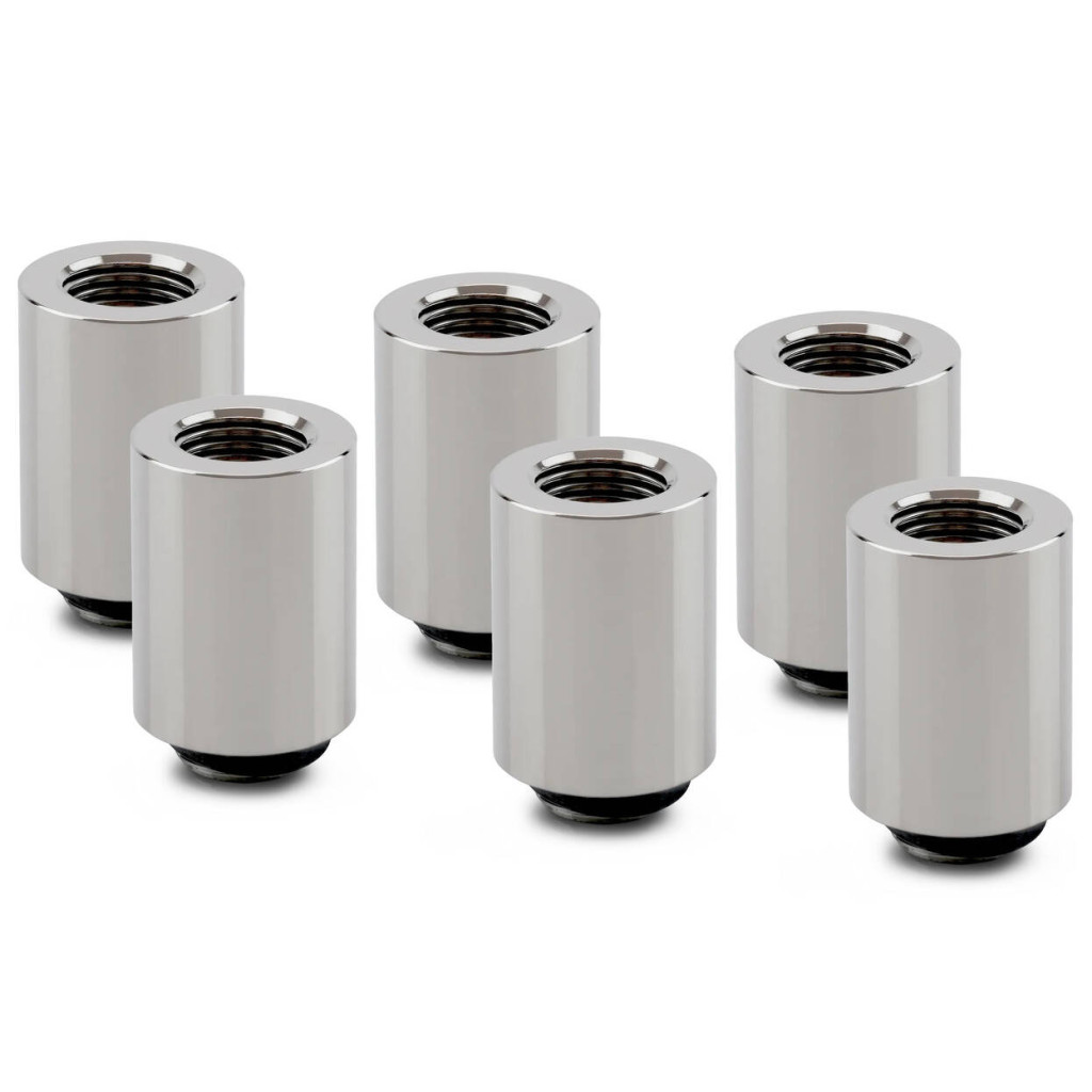 Thermal Grizzly DeltaMate Extender Fitting - MF28, Gloss Nickel, Pack of 6 : image 1