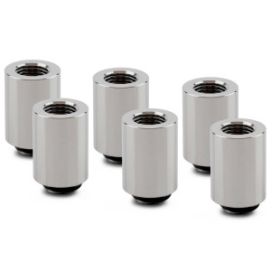 Thermal Grizzly DeltaMate Extender Fitting - MF28, Gloss Nickel, Pack of 6 : image 1