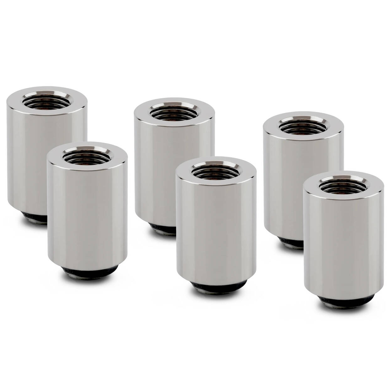 Thermal Grizzly DeltaMate Extender Fitting - MF28, Gloss Nickel, Pack of 6 : image 1