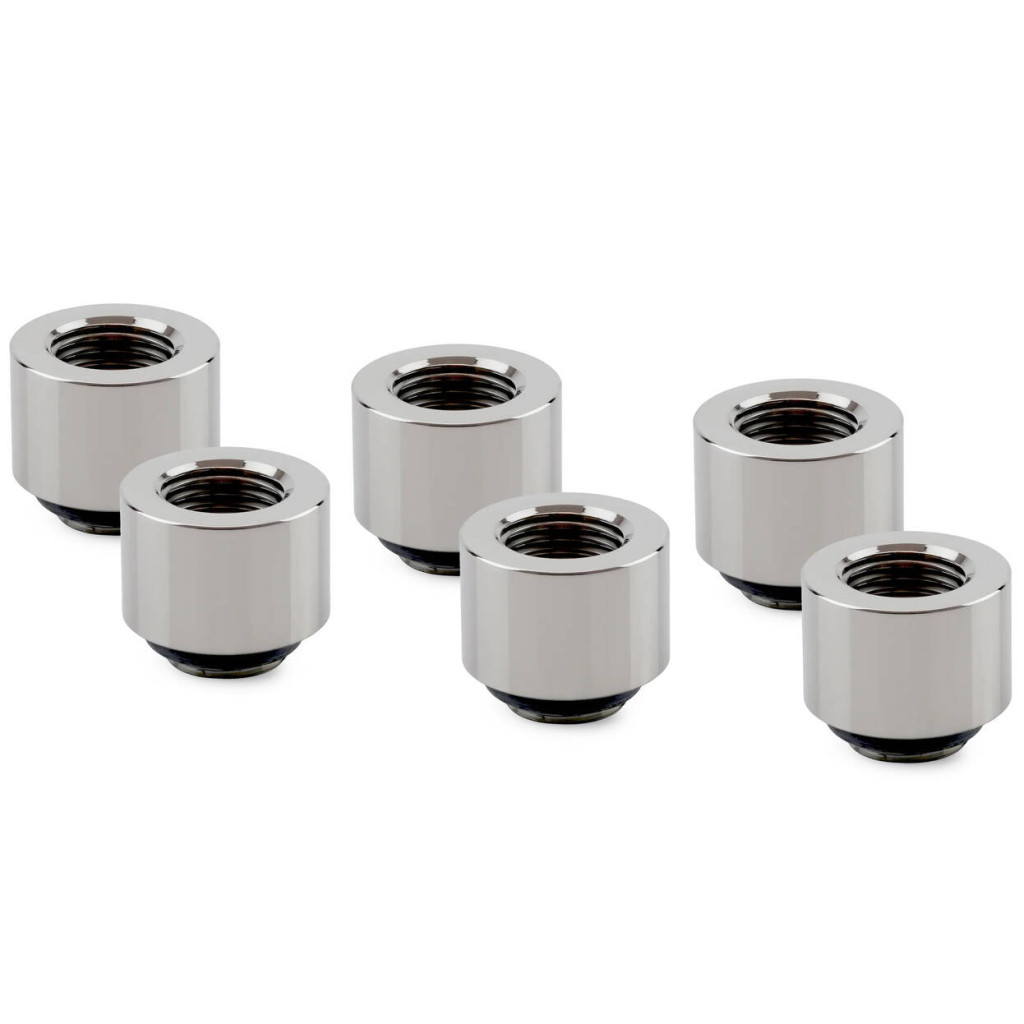 Thermal Grizzly DeltaMate Extender Fitting - MF14, Gloss Nickel, Pack of 6 : image 1
