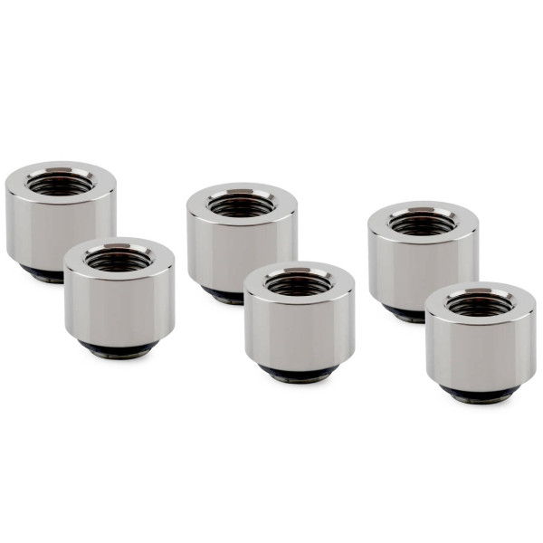 Thermal Grizzly DeltaMate Extender Fitting – MF14, Gloss Nickel, Pack of 6
