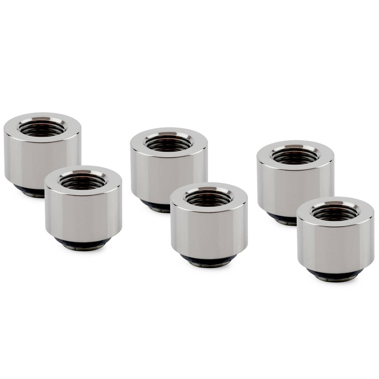 Thermal Grizzly DeltaMate Extender Fitting - MF14, Gloss Nickel, Pack of 6 : image 1