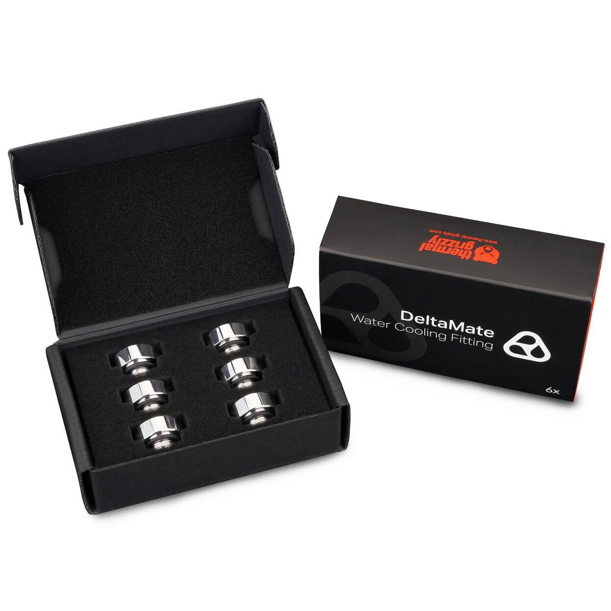 Thermal Grizzly DeltaMate Extender Fitting - MF7, Gloss Nickel, Pack of 6 : image 7