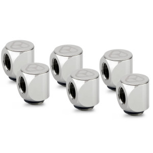 Thermal Grizzly DeltaMate Rotary Fitting - 90 Degrees, Gloss Nickel, Pack of 6 : image 1