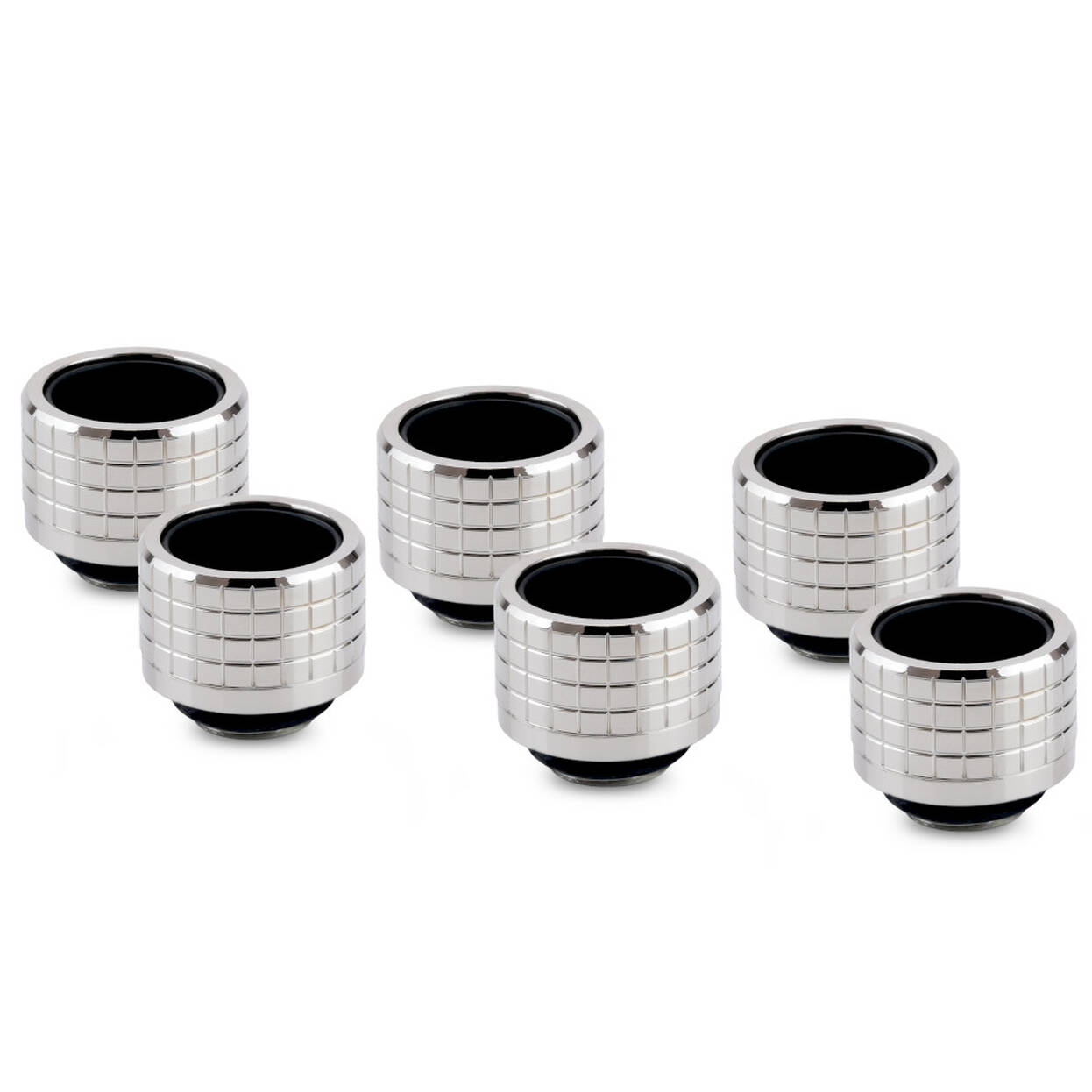 Thermal Grizzly DeltaMate Compression Fitting, Brass - Gloss Nickel, HT16, Pack of 6 : image 1