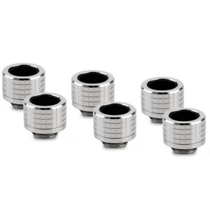 Thermal Grizzly DeltaMate Compression Fitting, Brass - Gloss Nickel, HT14, Pack of 6 : image 1