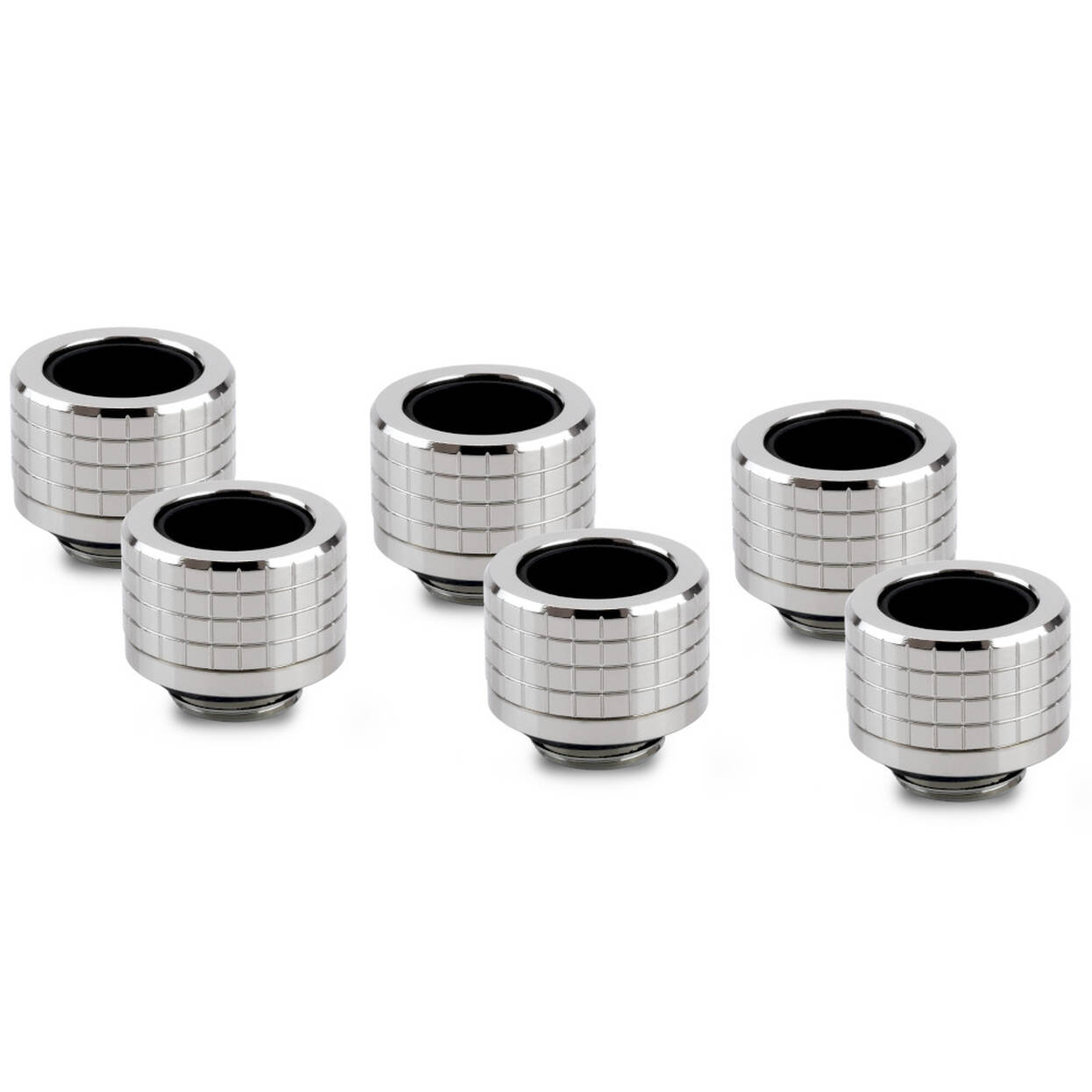 Thermal Grizzly DeltaMate Compression Fitting, Brass - Gloss Nickel, HT14, Pack of 6 : image 1