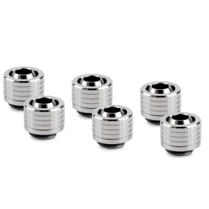 Thermal Grizzly DeltaMate Compression Fitting, Brass - Gloss Nickel, ST13, Pack of 6 : image 1