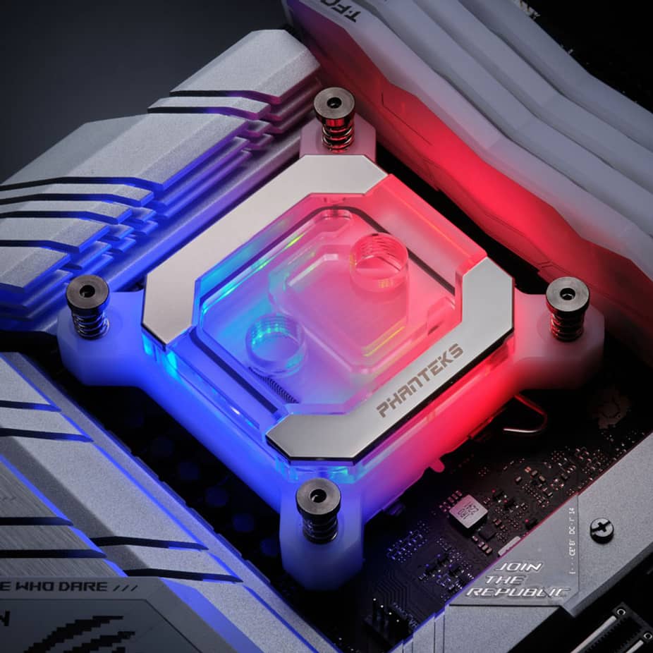Phanteks Glacier C370I Intel CPU Water Block Acrylic Cover RGB LED - White