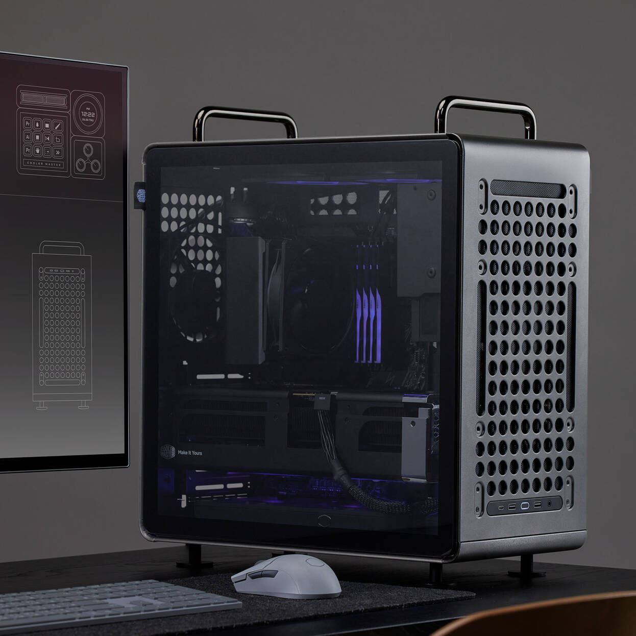Cooler Master QUBE 540 PC Case, Mid Tower, E-ATX, Tempered Glass - Stardust Iron : image 9