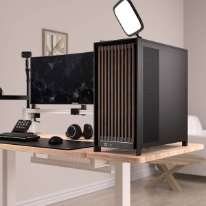 Corsair FRAME 5000D Wood RS PC Case, Mid-Tower, E-ATX, Tempered Glass - including 3x fans, black, wood : image 3