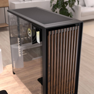 Corsair FRAME 5000D Wood RS PC Case, Mid-Tower, E-ATX, Tempered Glass - including 3x fans, black, wood : image 4