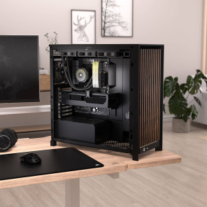 Corsair FRAME 5000D Wood RS PC Case, Mid-Tower, E-ATX, Tempered Glass - including 3x fans, black, wood : image 5