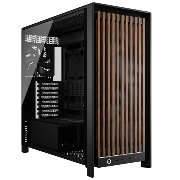 Corsair FRAME 5000D Wood RS PC Case, Mid-Tower, E-ATX, Tempered Glass – including 3x fans, black, wood