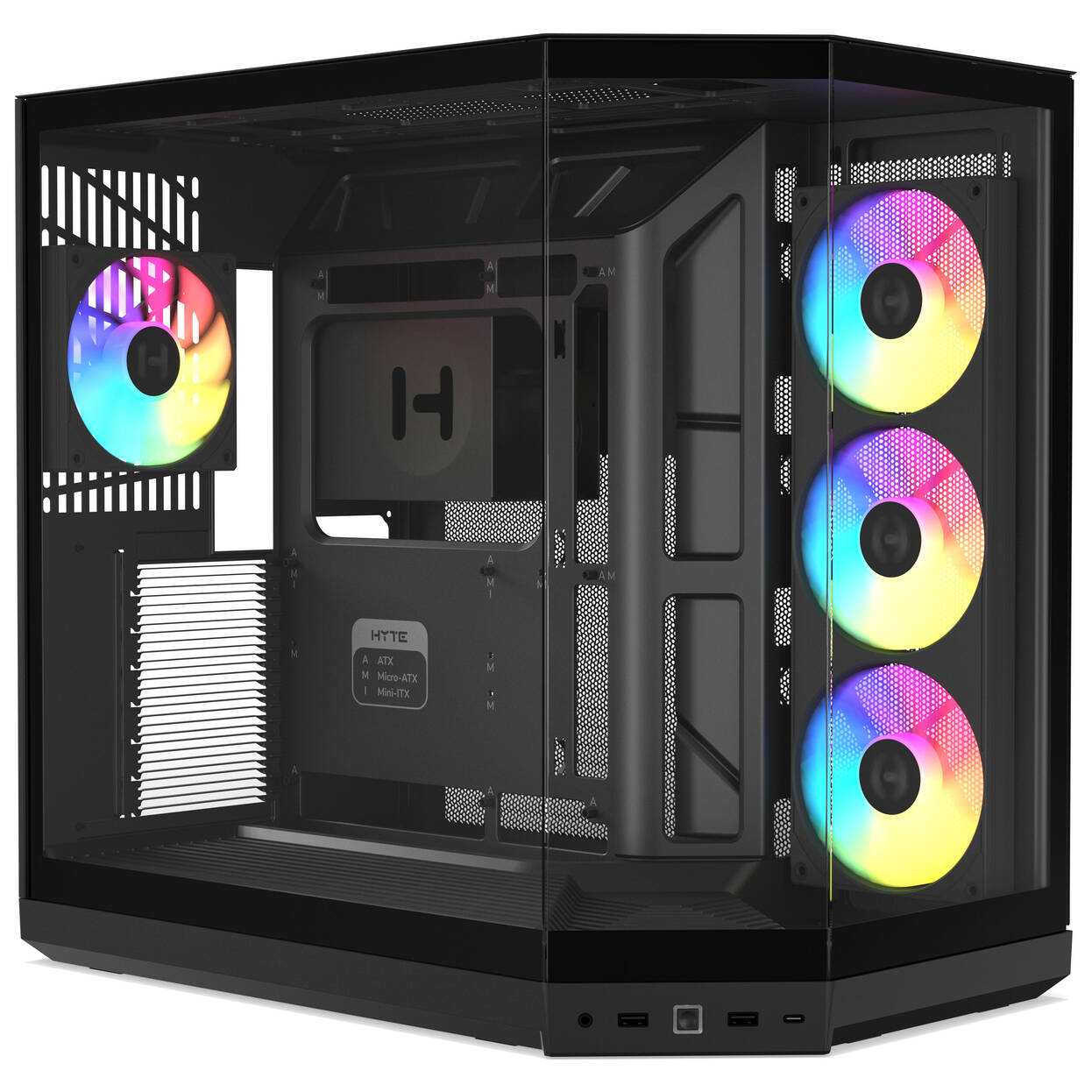 HYTE Y50 Midi Tower - Pitch Black : image 1