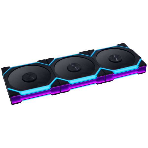Lian Li UNI FAN SL FLEX Wireless PWM Fan, ARGB, Infinity Mirror – Reverse Blade, 120mm, Black, Pack of 3 with Controller