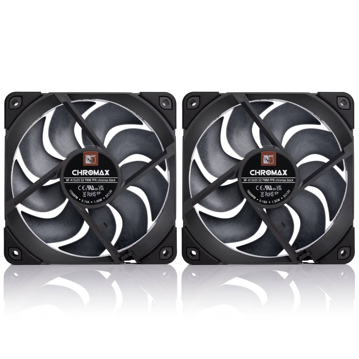 NOCTUA NF-A12x25 G2 Sx2-PP 120mm PWM Fan chromax/black - 2-Pack