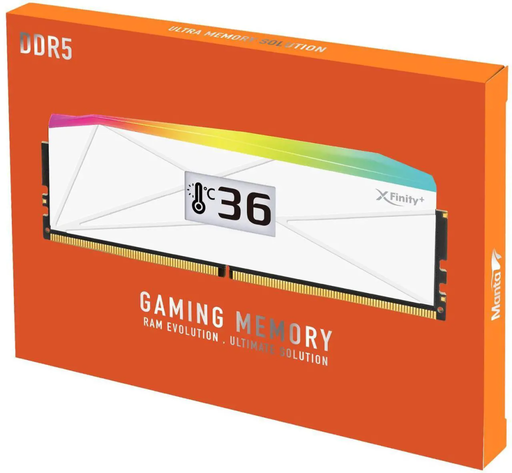 V-Color Manta XFinity+ aRGB DDR5-8000 RAM, CL40, EXPO - 32 GB Dual-Kit, 2 x 16 GB, White : image 3
