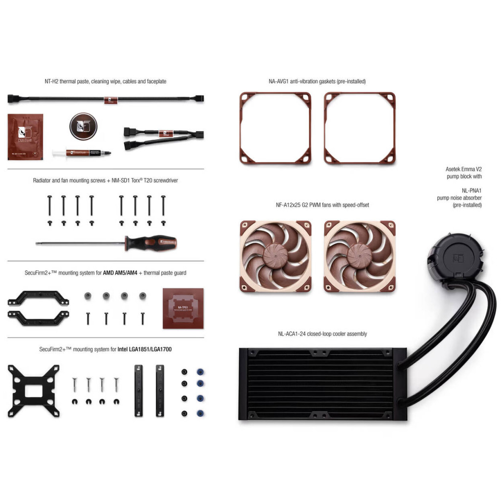 Noctua NL-LC1-24 AiO Water Cooling - 240mm, black/brown