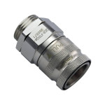 Koolance QD3 Quick Disconnect, Straight Female to G1/4 Inch Male Bulkhead - No-Spill, Silver