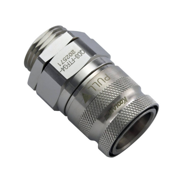 Koolance QD3 Quick Disconnect, Straight Female to G1/4 Inch Male Bulkhead – No-Spill, Silver