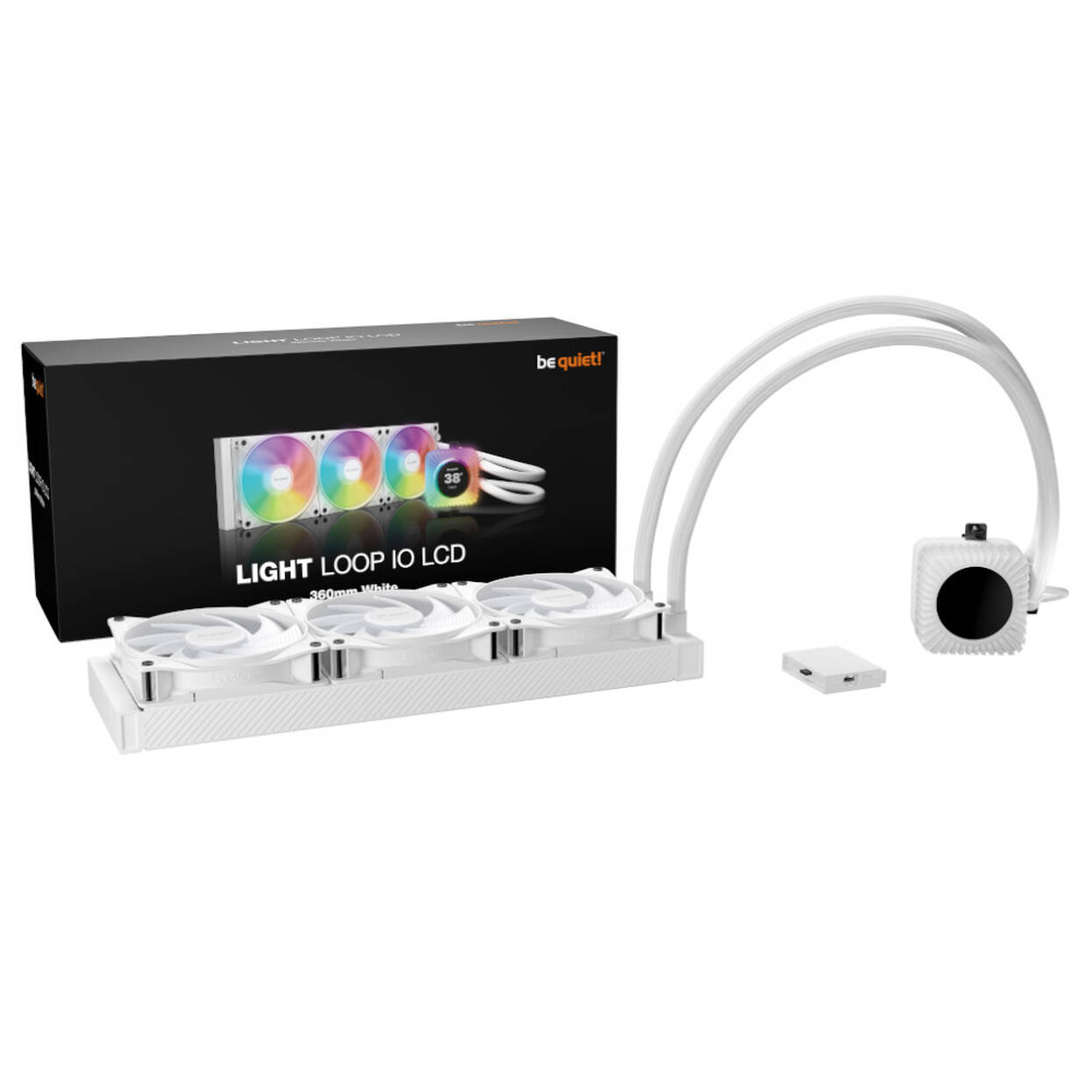 be quiet! Light Loop IO LCD 360mm CPU water cooler, IPS display, ARGB - white : image 6