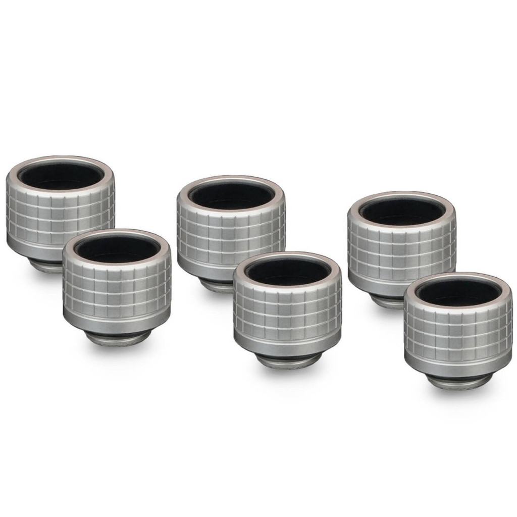 Thermal Grizzly DeltaMate Fitting, Brass, G1/4” Thread - Nickel, HT16, Pack of 6 : image 1