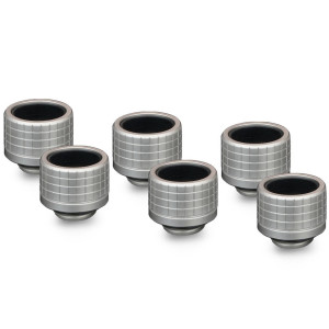 Thermal Grizzly DeltaMate Fitting, Brass, G1/4” Thread - Nickel, HT16, Pack of 6 : image 1