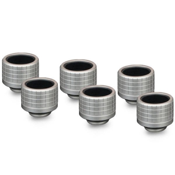 Thermal Grizzly DeltaMate Fitting, Brass, G1/4” Thread – Nickel, HT16, Pack of 6