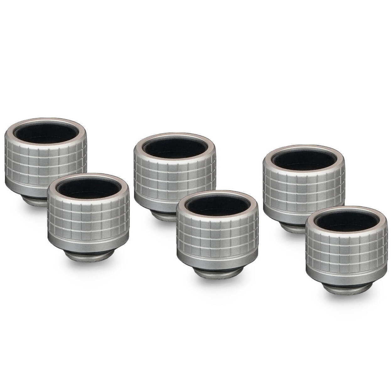 Thermal Grizzly DeltaMate Fitting, Brass, G1/4” Thread - Nickel, HT16, Pack of 6 : image 1