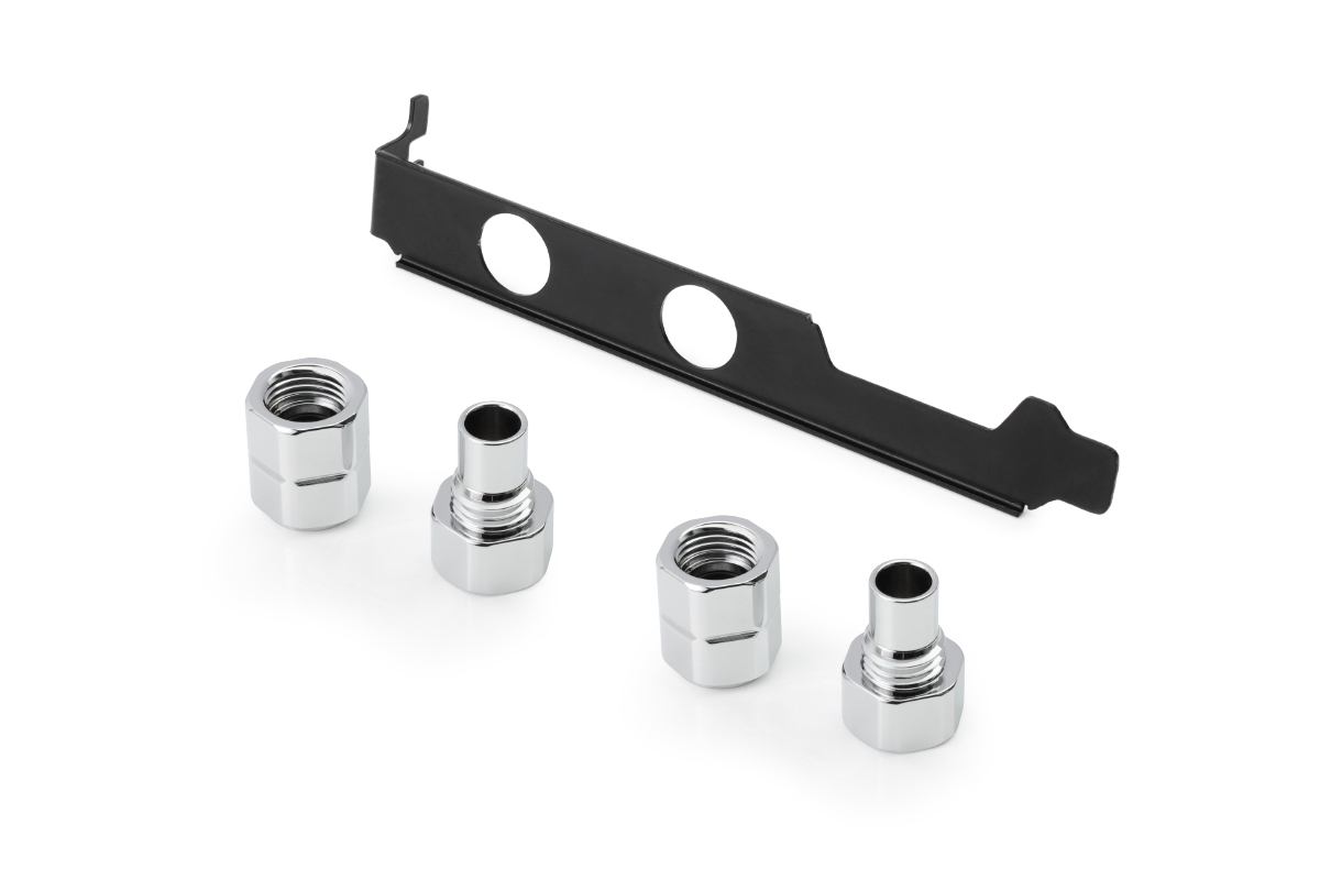 Alphacool ES PCIe Slot Bracket 2x G1/4 Female Thread and Cable Pass-Through