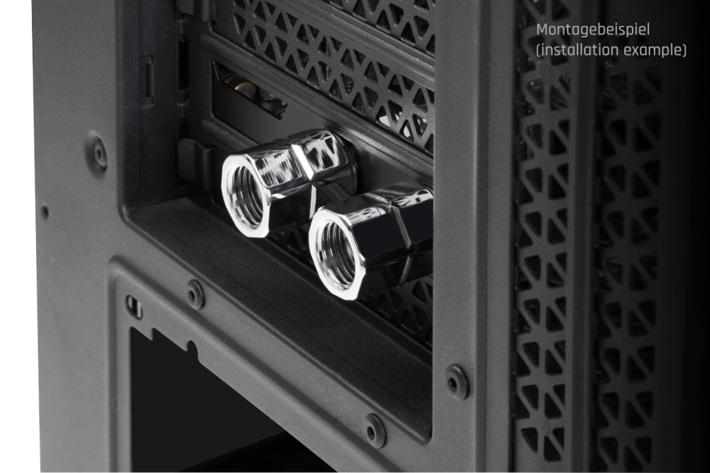 Alphacool ES PCIe Slot Bracket 2x G1/4 Female Thread and Cable Pass-Through