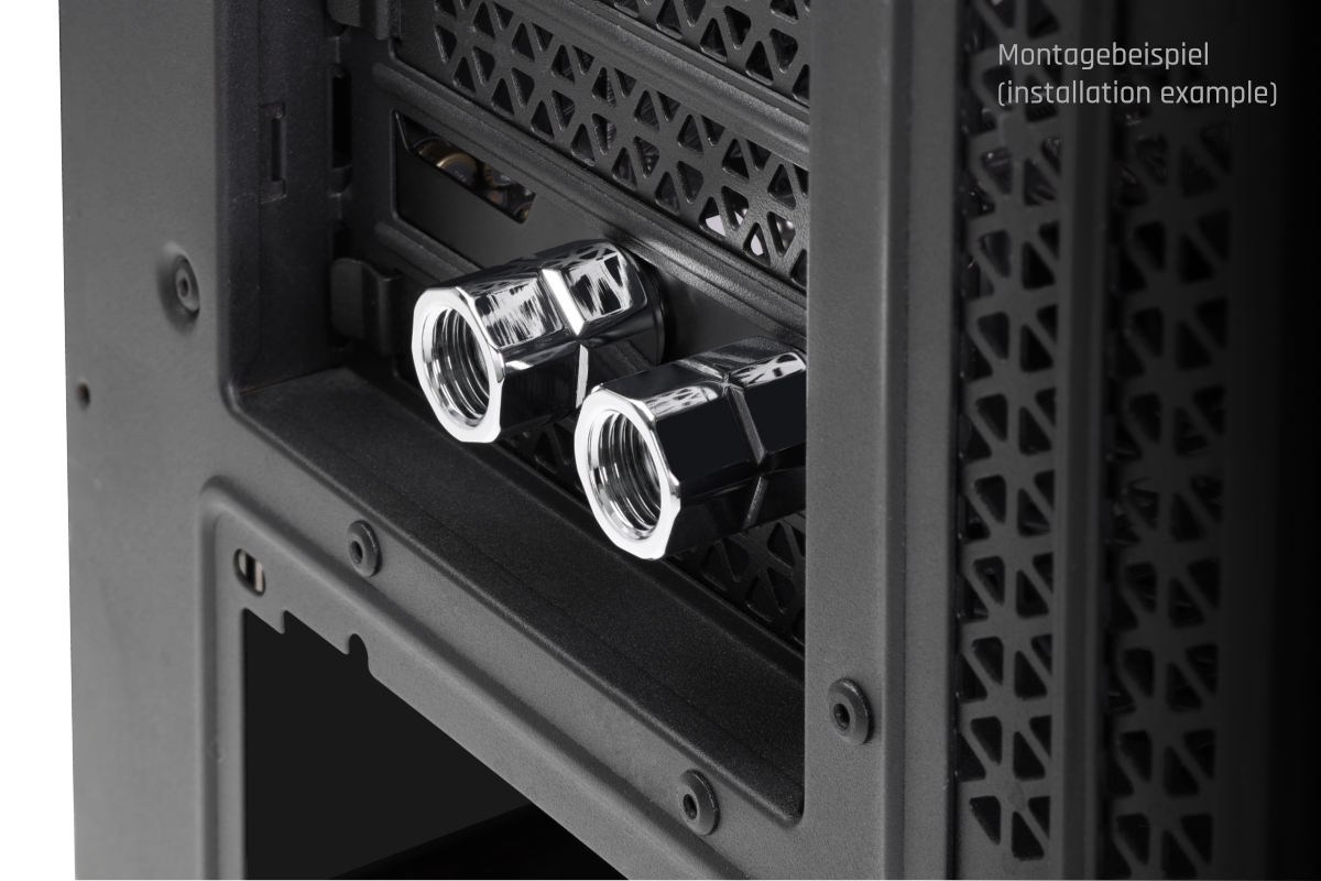 Alphacool ES PCIe Slot Bracket 2x G1/4 Female Thread and Cable Pass-Through