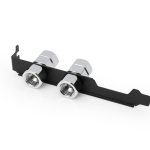 Alphacool ES PCIe Slot Bracket 2x G1/4 Female Thread and Cable Pass-Through