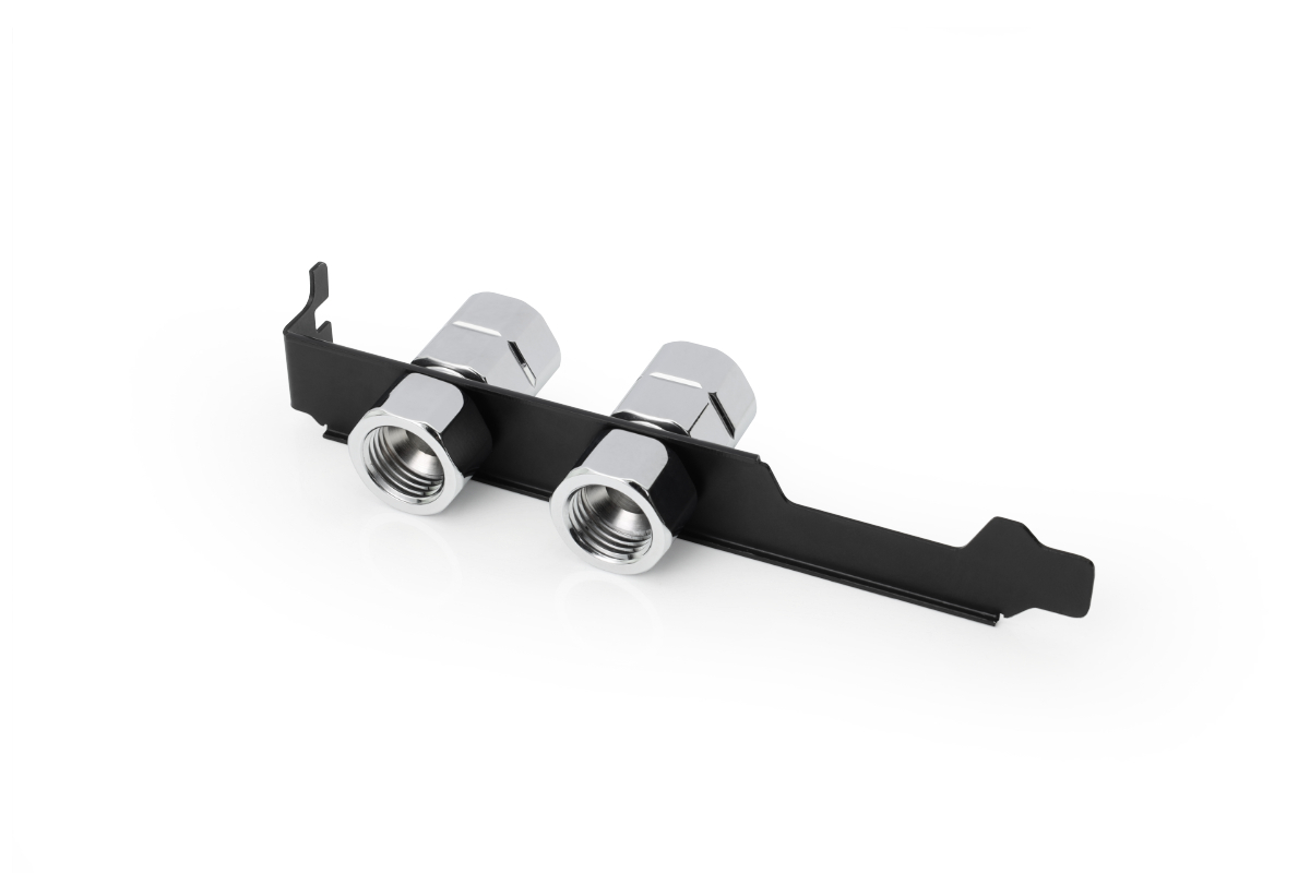 Alphacool ES PCIe Slot Bracket 2x G1/4 Female Thread and Cable Pass-Through