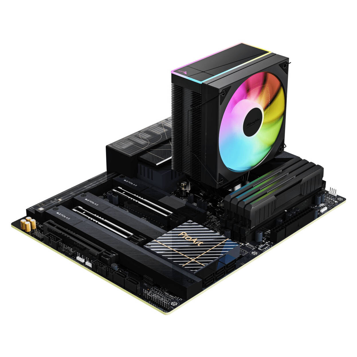 Alpenfohn Matterhorn 2 Aurora Black CPU Cooler, 200 W TDP, 120 mm PWM Fan, ARGB - Black : image 7