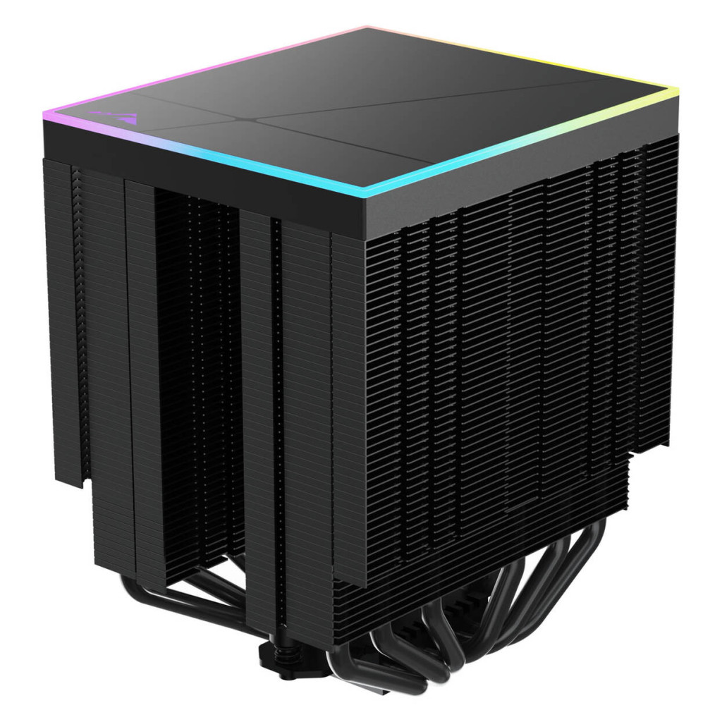 Alpenfohn Matterhorn 2 Aurora Max CPU Cooler, 250 W TDP, Dual-Tower, 2x 120 mm PWM, ARGB – Black : image 6